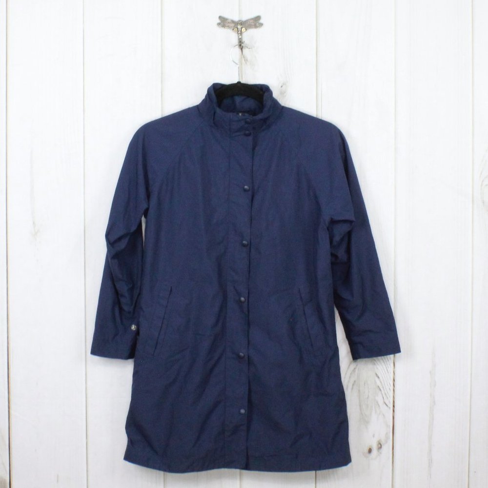 LL Bean Blue Removable Liner Waterproof Rain Jacket Size S - Picture 1 of 14